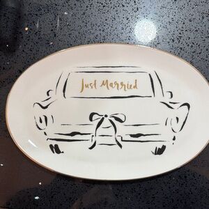 kate spade Just Married Platter - Black and Gold